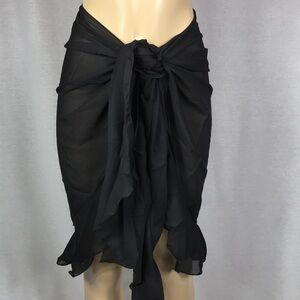 Zuliana long sarong with ruffle and lettuce trim. Made in USA. New With Tags